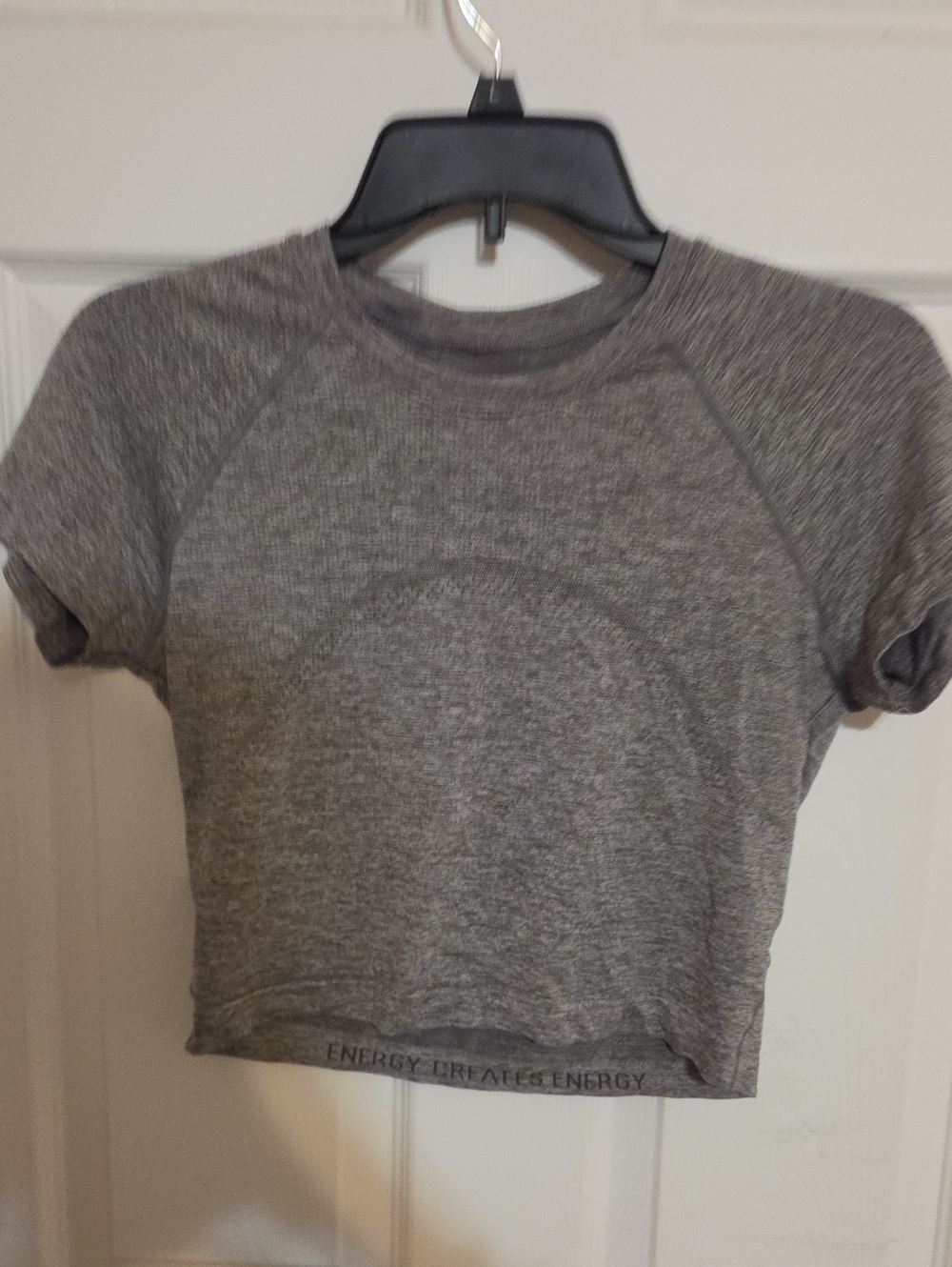 lululemon athletica Heather Gray Short Sleeve Crop Top